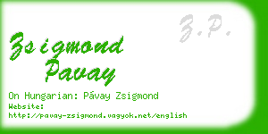 zsigmond pavay business card