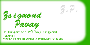 zsigmond pavay business card